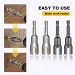 2 Packs Power Wing Nut Driver Set, 2025 New Wing Nut Driver Bit Wing Nut Socket Wrenches Tools Set, 1/4" Hex Shank Drills Bits for Panel Nuts Screws Bolt (Black)