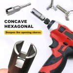 2 Packs Power Wing Nut Driver Set, 2025 New Wing Nut Driver Bit Wing Nut Socket Wrenches Tools Set, 1/4" Hex Shank Drills Bits for Panel Nuts Screws Bolt (Silver)