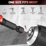 GURADESIGN 8-Piece Impact Socket Adapter Set for Drill, 1/4" 3/8" 1/2" Hex Shank Impact Driver Socket Adapter, Socket to Drill Adapter