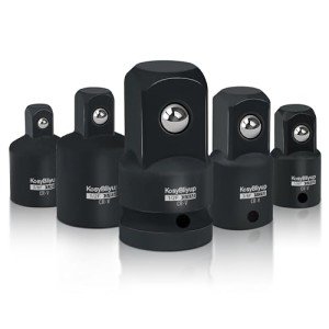 KosyBliyup 5 Piece Impact Socket Adapter Set,Standard SAE,1/4" 3/8" 1/2"Square Adapter and Reducer Conversion Set For Impact Driver Conversions,CR-V Steel