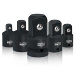 KosyBliyup 5 Piece Impact Socket Adapter Set,Standard SAE,1/4" 3/8" 1/2"Square Adapter and Reducer Conversion Set For Impact Driver Conversions,CR-V Steel