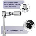 Auniwaig Socket Adapter and Reducer Set 6pcs, 1/4" 3/8" 1/2" SAE Drive Socket Adapter Kit, Square Ratchet Wrench Socket Extension & Converter for Car and Construction Work, Cr-V Steel