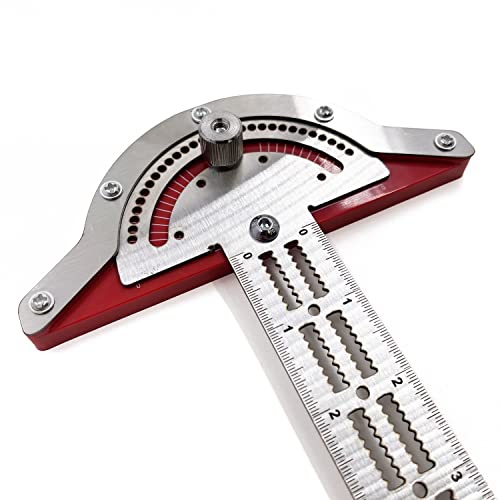 HTTMT- Upgraded 18" Woodworker Edge Ruler 0-70°Adjustable Protractor Angle Finder Two Arm Carpentry Ruler Measure Layout Tool [P/N: ET-TOOL041A-20-RAW]…