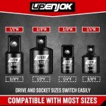Upenjok 4 Piece Impact Socket Adapter Set, Standard SAE Size, 1/4" 3/8" 1/2" Drive Socket Wrench Converter Adapter, Cr-Mo Steel, Square Adapter Reducer Set for Impact Driver