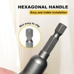 2 Packs Power Wing Nut Driver Set, 2025 New Wing Nut Driver Bit Wing Nut Socket Wrenches Tools Set, 1/4" Hex Shank Drills Bits for Panel Nuts Screws Bolt (Silver)