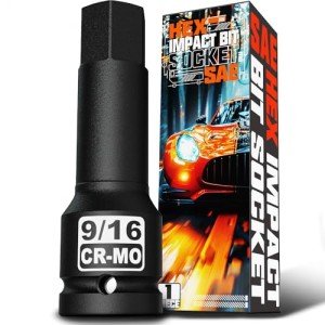 Aiourx 1/2" Drive Hex Bit SAE Socket H9/16 Inch, Allen Bit Socket, Premium Cr-Mo Steel, for Removing Loosening Hexagon Bolts