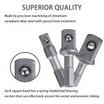 Drill socket adapter for Makita impact driver socket adapter ，Shockwave Impact Hex Shank Socket Adapter Set，Holds Sockets ，3 Pieces