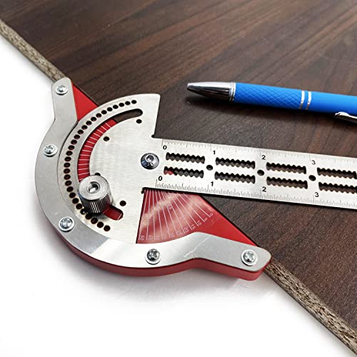 HTTMT- Upgraded 18" Woodworker Edge Ruler 0-70°Adjustable Protractor Angle Finder Two Arm Carpentry Ruler Measure Layout Tool [P/N: ET-TOOL041A-20-RAW]…
