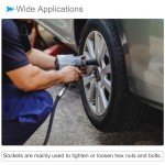 CoCud Deep Socket Set, 12mm Socket 3" Length 1/2" Drive, CR-V 6-Point Drive Socket Accessory Set with 1/4" Socket Adapter - (Applications: for Electric Hand Drill Screwdriver)