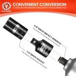 BLACKROBOT 2PCS Socket Adapter and Reducer Set, 3/8" to 1/4" & 1/4" to 3/8" Impact Socket Adapter Set, SAE Drive Cr-Mo Steel Exceeds ANSI Standards, Square Drive Adapter for Impact Driver Wrench