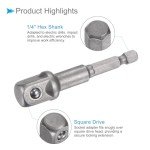 CoCud Deep Socket Set, 12mm Socket 3" Length 1/2" Drive, CR-V 6-Point Drive Socket Accessory Set with 1/4" Socket Adapter - (Applications: for Electric Hand Drill Screwdriver)