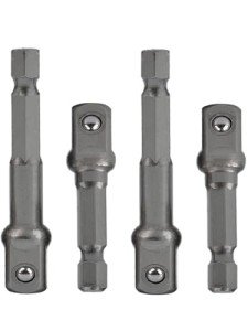 1/4 hex to 3/8 Socket Adapter,1/4" Hex to 3/8" Square Socket Bit Adapter,Power Tool Replacement Part Adapter Suitable for Drill Driver Socket Driver Electric and Pneumatic Drill (4 Pieces)