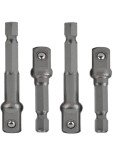 1/4 hex to 3/8 Socket Adapter,1/4" Hex to 3/8" Square Socket Bit Adapter,Power Tool Replacement Part Adapter Suitable for Drill Driver Socket Driver Electric and Pneumatic Drill (4 Pieces)