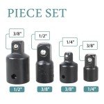 TOKDOOT Impact Socket Adapter CMMT99278 and Reducer Set replacement for CRAFTSMAN 3/8 to 1/2 socket adapter-Universal Socket Adapter Set-black 4-pcs