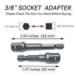 1/4 hex to 3/8 Socket Adapter,1/4" Hex to 3/8" Square Socket Bit Adapter,Power Tool Replacement Part Adapter Suitable for Drill Driver Socket Driver Electric and Pneumatic Drill (4 Pieces)
