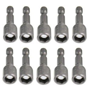 10 pieces Magnetic Socket Adapter 8mm, Fixinus 1/4" Hex Socket Adapter Drill Bit Nut Driver Set Socket Wrench Extension for Power Tools, 42mm Length