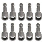 10 pieces Magnetic Socket Adapter 8mm, Fixinus 1/4" Hex Socket Adapter Drill Bit Nut Driver Set Socket Wrench Extension for Power Tools, 42mm Length
