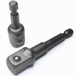 1/4 hex to 1/2 socket adapter,1/4" Hex to 1/2" Square Socket Bit Adapter,Power Tool Replacement Part Adapter Suitable for Drill Driver Socket Driver Electric and Pneumatic Drill (4 Pieces)