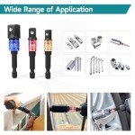 YOSIGHT 3Pcs Power Extension Bar Set, 1/4 In. Hex Shank Driver Socket Adapter for Drill 1/4 In. 3/8 In. 1/2 In. Chrome Vanadium Steel Adapter