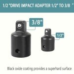 TOKDOOT Impact Socket Adapter CMMT99278 and Reducer Set replacement for CRAFTSMAN 3/8 to 1/2 socket adapter-Universal Socket Adapter Set-black 4-pcs