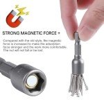 10 pieces Magnetic Socket Adapter 8mm, Fixinus 1/4" Hex Socket Adapter Drill Bit Nut Driver Set Socket Wrench Extension for Power Tools, 42mm Length