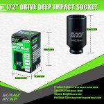 SUNHZMCKP 1/2" Drive Impact Socket, Metric 30 mm Deep 6 Point Socket, CR-MO, Axle Nut Impact Grade Socket for Easy Removal (30mm Socket)