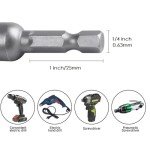 10 pieces Magnetic Socket Adapter 8mm, Fixinus 1/4" Hex Socket Adapter Drill Bit Nut Driver Set Socket Wrench Extension for Power Tools, 42mm Length