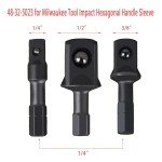 Rawolp 48-32-5023 for Milwaukee Socket Adapter Set,Impact Grade Socket Adapter Set,1/4", 3/8", 1/2" Drive Drill Socket Adapter (3-pcs)