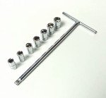 4 MECH 1/4" Drive T-Handle With (7, 8, 9, 10, 11, 12, 13 Mm) 7 Sockets, Hardened Chrome Vanadium Steel, Anti-Slip & Anti-Corrosion Properties (Combo 5)