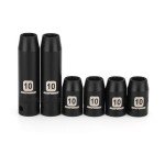 MIXPOWER 6PCS 3/8"Drive 10mm Deep&Shallow Socket, 6 Point & 12 Point, CR-V, Metric, Black Phosphate Finish…