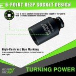 SUNHZMCKP 1/2" Drive Impact Socket, Metric 30 mm Deep 6 Point Socket, CR-MO, Axle Nut Impact Grade Socket for Easy Removal (30mm Socket)