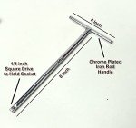 4 MECH 1/4" Drive T-Handle With (7, 8, 9, 10, 11, 12, 13 Mm) 7 Sockets, Hardened Chrome Vanadium Steel, Anti-Slip & Anti-Corrosion Properties (Combo 5)