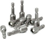 10 pieces Magnetic Socket Adapter 8mm, Fixinus 1/4" Hex Socket Adapter Drill Bit Nut Driver Set Socket Wrench Extension for Power Tools, 42mm Length