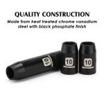 MIXPOWER 6PCS 3/8"Drive 10mm Deep&Shallow Socket, 6 Point & 12 Point, CR-V, Metric, Black Phosphate Finish…