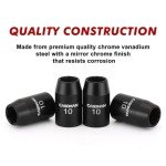 CASOMAN 6 Pieces 3/8-Inch Drive Impact Socket Set-10mm, Deep & Shallow, Metric, 6 Point & 12 Point Desgin, Black Phosphate Finish