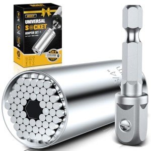 boen Super Universal Socket Tool Set Gifts for Men | Self-adjusting Fits (7mm-19mm) with Power Drill Adapter | Christmas Fathers Day Ideal Gift Stocking Stuffers for Dad, Husband, Handyman, Boyfriend