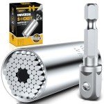 boen Super Universal Socket Tool Set Gifts for Men | Self-adjusting Fits (7mm-19mm) with Power Drill Adapter | Christmas Fathers Day Ideal Gift Stocking Stuffers for Dad, Husband, Handyman, Boyfriend