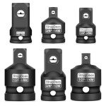 StrugDeas 6 Piece impact Socket Adapter and Reducer Set, 1/4", 3/8", 1/2" Chrome Vanadium Steel impact Ratchet/Socket Extension/Conversion Kit for automotive maintenance and construction engineering