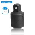 1/2 to 3/8 Impact Adapter, Impact Socket Reducer and Adapter, Female to Male for Sleeve Ratchet Wrenches (2 Pcs)