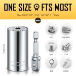 boen Super Universal Socket Tool Set Gifts for Men | Self-adjusting Fits (7mm-19mm) with Power Drill Adapter | Christmas Fathers Day Ideal Gift Stocking Stuffers for Dad, Husband, Handyman, Boyfriend