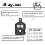StrugDeas 6 Piece impact Socket Adapter and Reducer Set, 1/4", 3/8", 1/2" Chrome Vanadium Steel impact Ratchet/Socket Extension/Conversion Kit for automotive maintenance and construction engineering