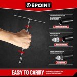 Upenjok T-Handle Wrench Socket 10mm, 6-Point T Wrench Set Metric Size, Chrome Vanadium Steel, Lug Tool Socket with Long Reach for Motorcycle Bicycle Car Repair