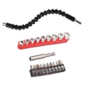 21pcs Flexible Drill Bit Extension, Flexible Screwdriver Socket Wrench Shaft Tip, Wrench Extender Drill Bit Holder Set,Universal Tools Screwdriver Bit Kit