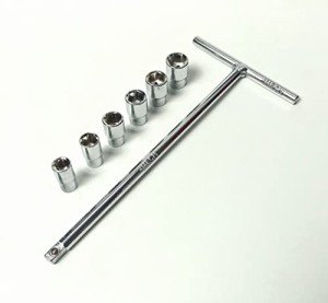 4 MECH 1/4" Drive T - Handle with (8, 10, 11, 12, 13, 14 mm) 6 Sockets Combination Set (Combo 16)