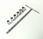 4 MECH 1/4" Drive T - Handle with (8, 10, 11, 12, 13, 14 mm) 6 Sockets Combination Set (Combo 16)