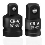 Giantree 2 Pcs Impact Socket Reducer and Adapter Set, 1/2"to 3/8" & 3/8"to 1/2" Impact Adapter Set, Steel Impact Adapter Set, Breaker Bar Wrench Conversion Kit Mechanic tools