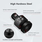 Giantree 2 Pcs Impact Socket Reducer and Adapter Set, 1/2"to 3/8" & 3/8"to 1/2" Impact Adapter Set, Steel Impact Adapter Set, Breaker Bar Wrench Conversion Kit Mechanic tools