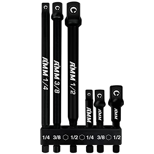 6-Piece Impact Grade Socket Adapter Set for Power Drills