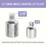 TOKDOOT Impact Socket Adapter and Reducer Set replacement CMMT99278 for CRAFTSMAN 1/2 to 3/8 Socket Adapter, 3/8 to 1/2 Socket Adapter, 3/8 to 1/4 Socket Adapter-Universal Socket Adapter Set 4-pcs