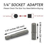 1/4 hex to 1/4 socket adapter,Hex to Square 1/4" Socket Bit Adapter,Power Tool Replacement Part Adapter Suitable for Drill Driver Socket Driver Electric and Pneumatic Drill (4 Pieces)